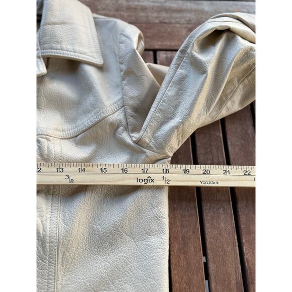 Vintage Leathers by New England USA Beige Deerskin Leather Jacket 8 Mid Western - Picture 5 of 8